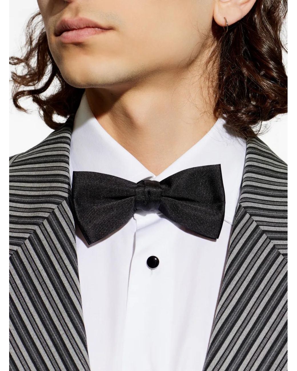 Givenchy Black Ribbed Bow Tie for men