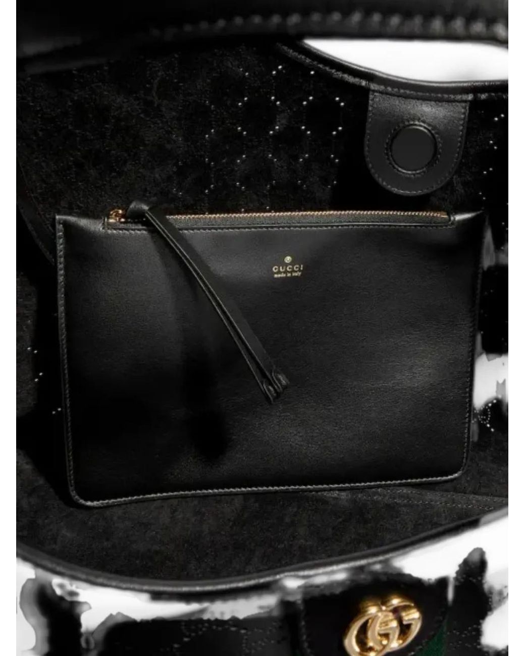 Gucci Black Large Giglio Perforated Tote Bag