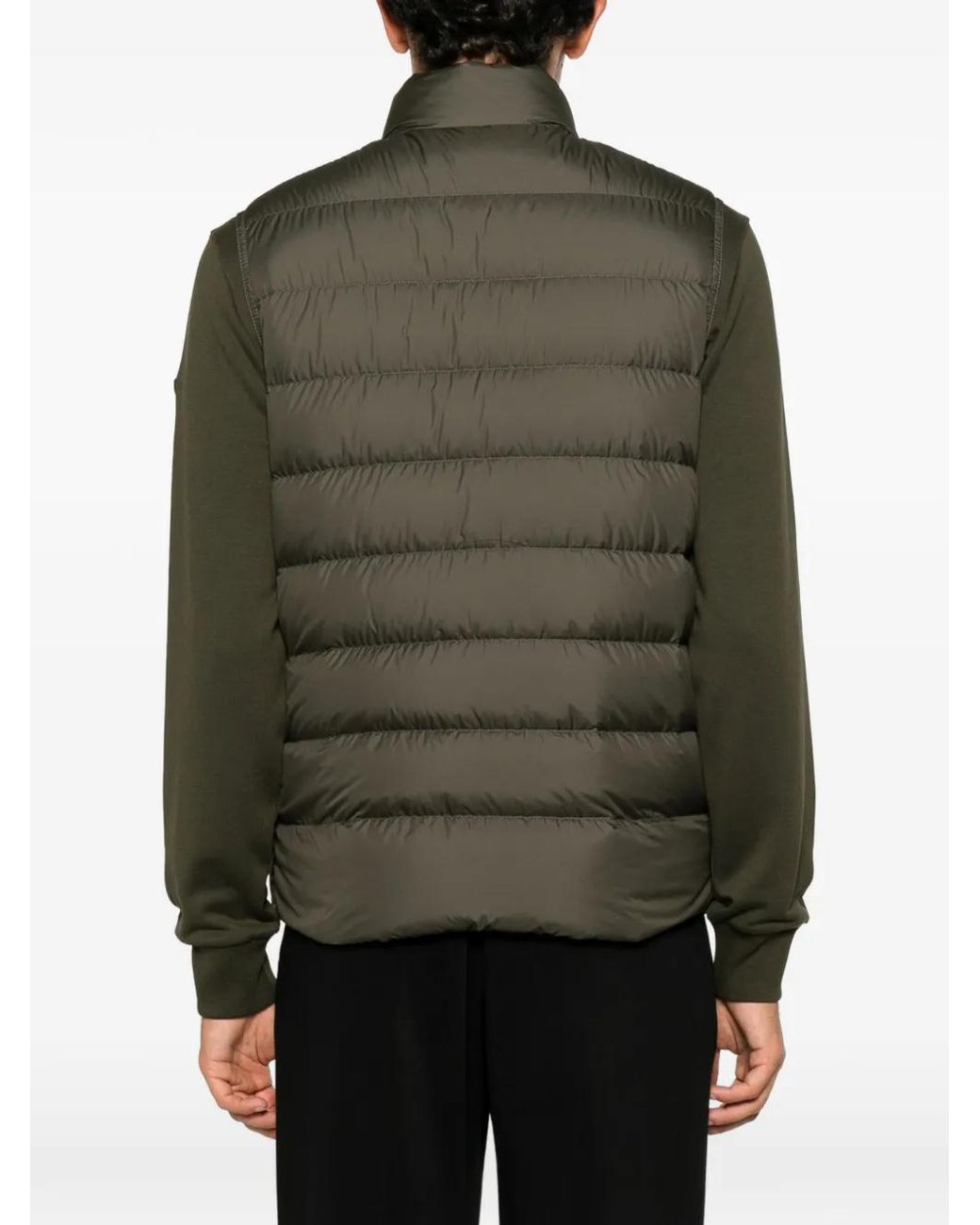 Moncler Brown Quilted Logo-Patch Gilet for men
