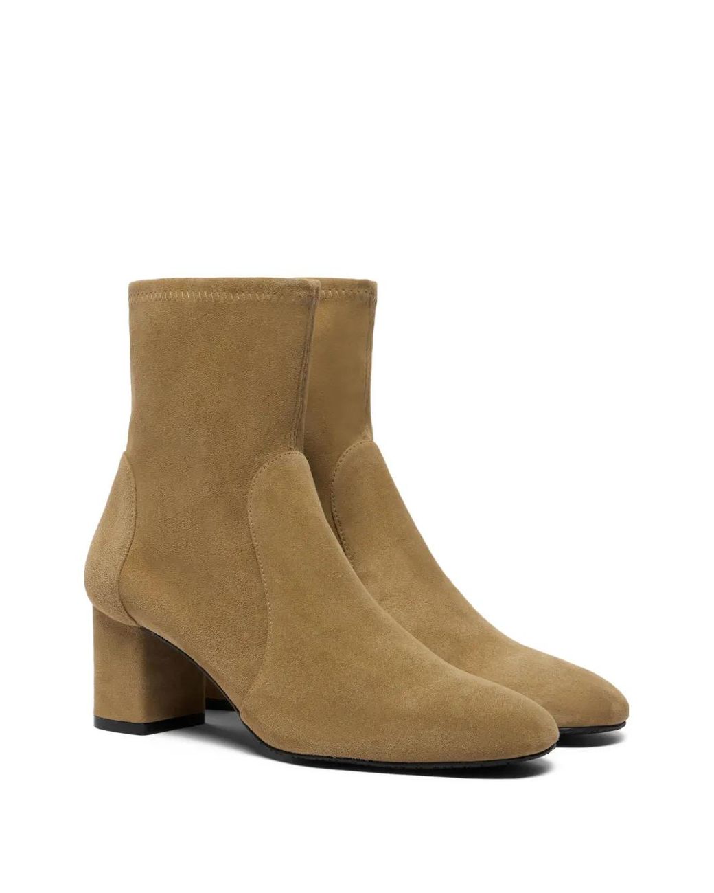 Stuart Weitzman White Lucie Almond Toe Booties