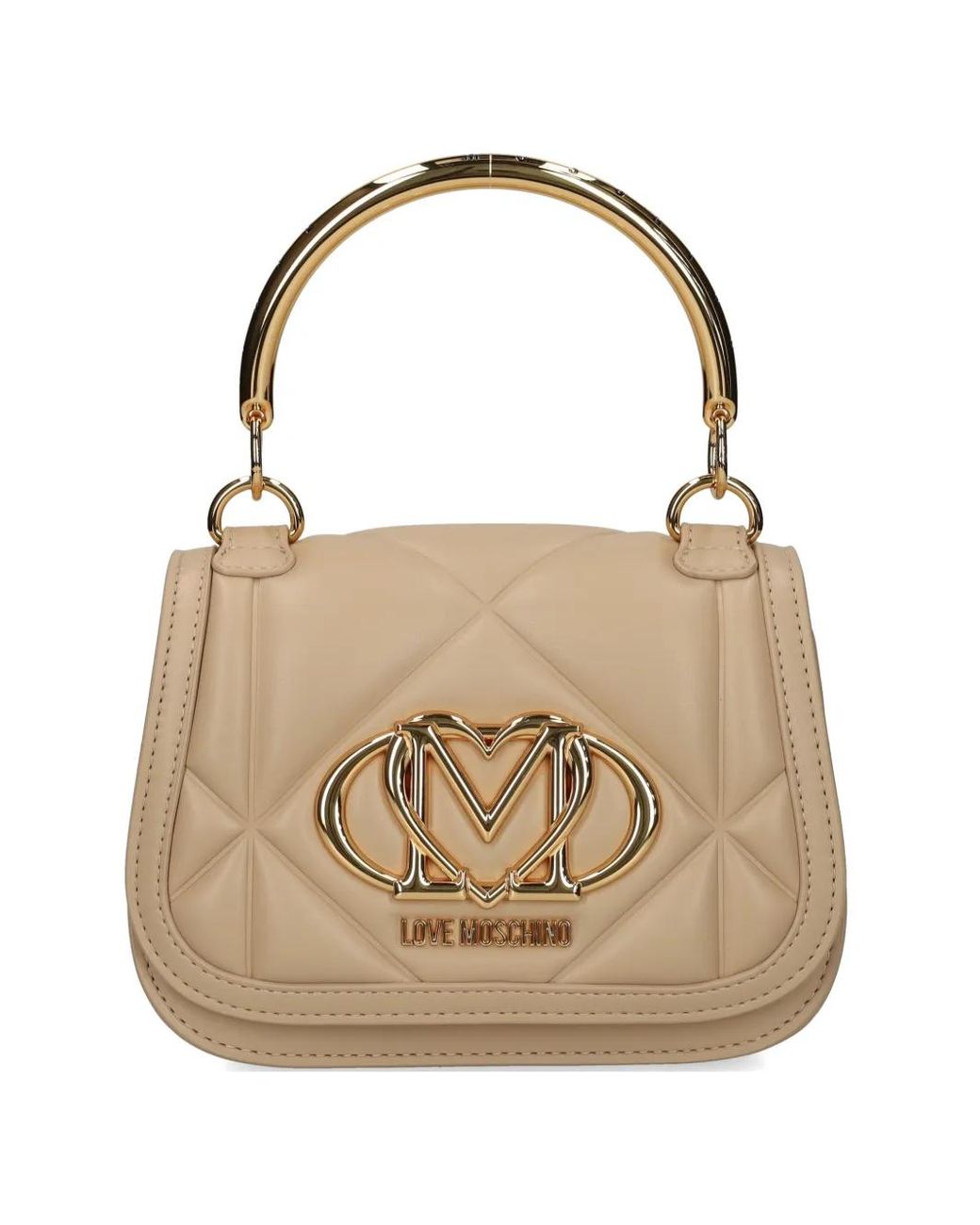 Love Moschino Natural Quilted Logo Tote Bag