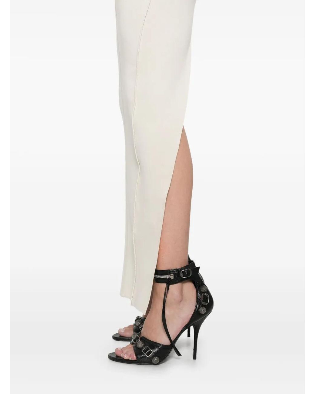 Rick Owens White Pillar Long Skirt