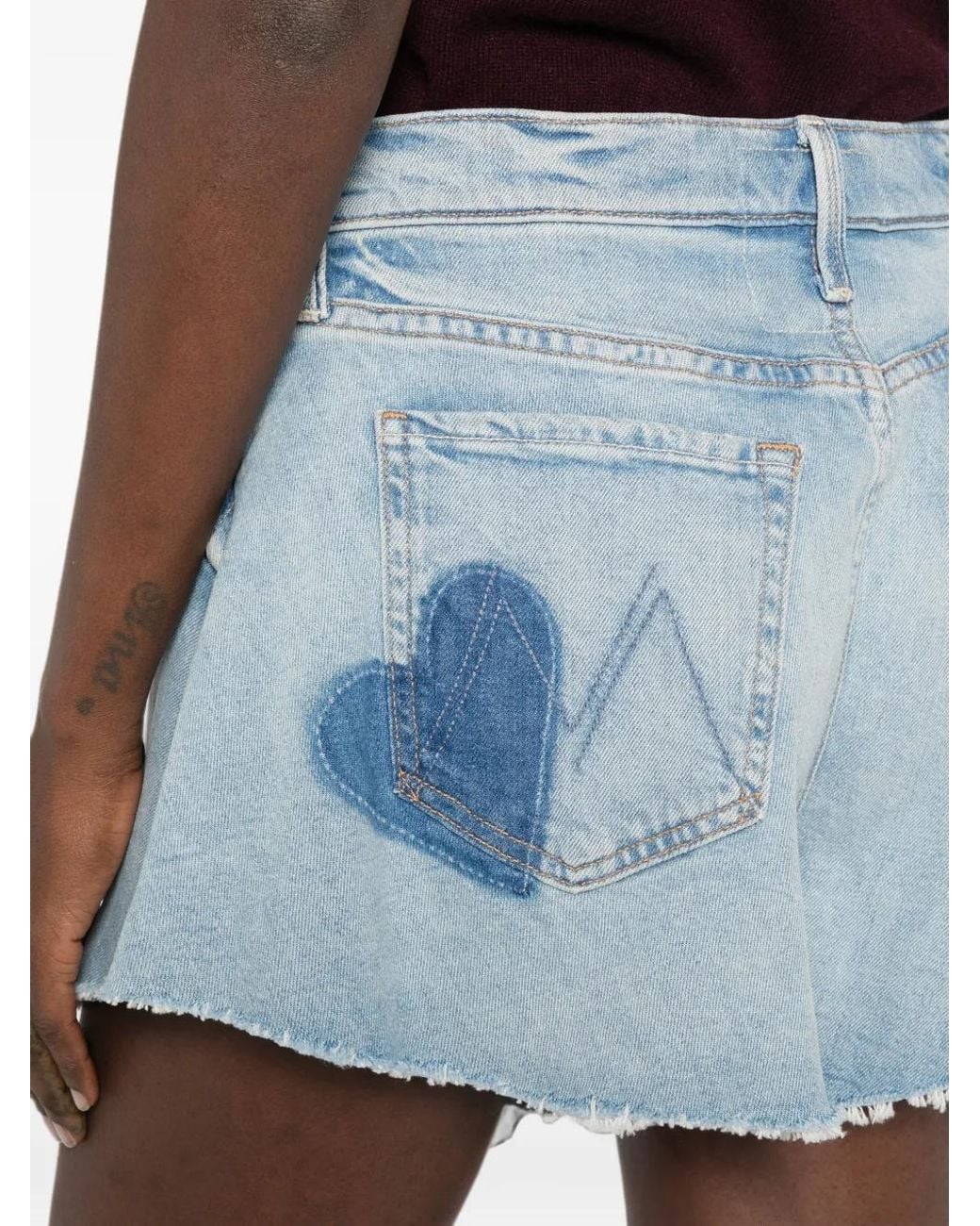 Short À Patch Cœur Mother en coloris Blue