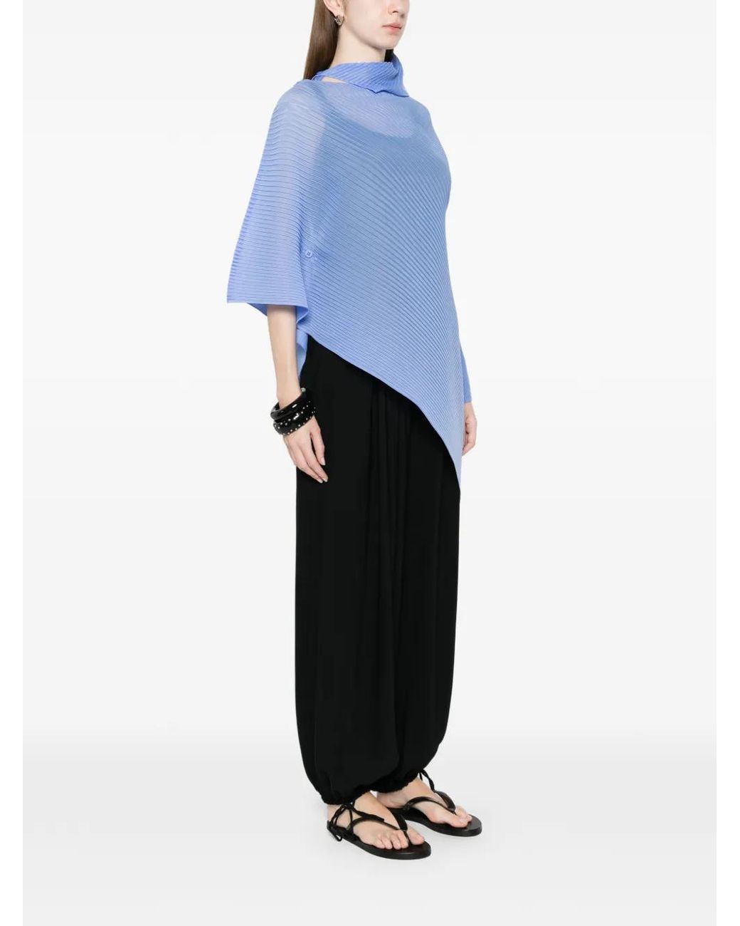 Issey Miyake Blue Poncho Plissé