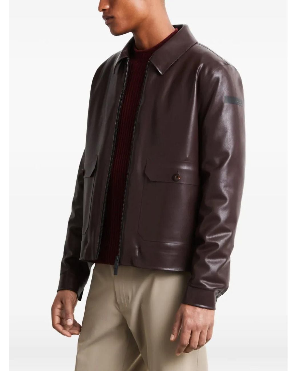 Rrd Brown Zip-Up Flap-Pocket Jacket for men
