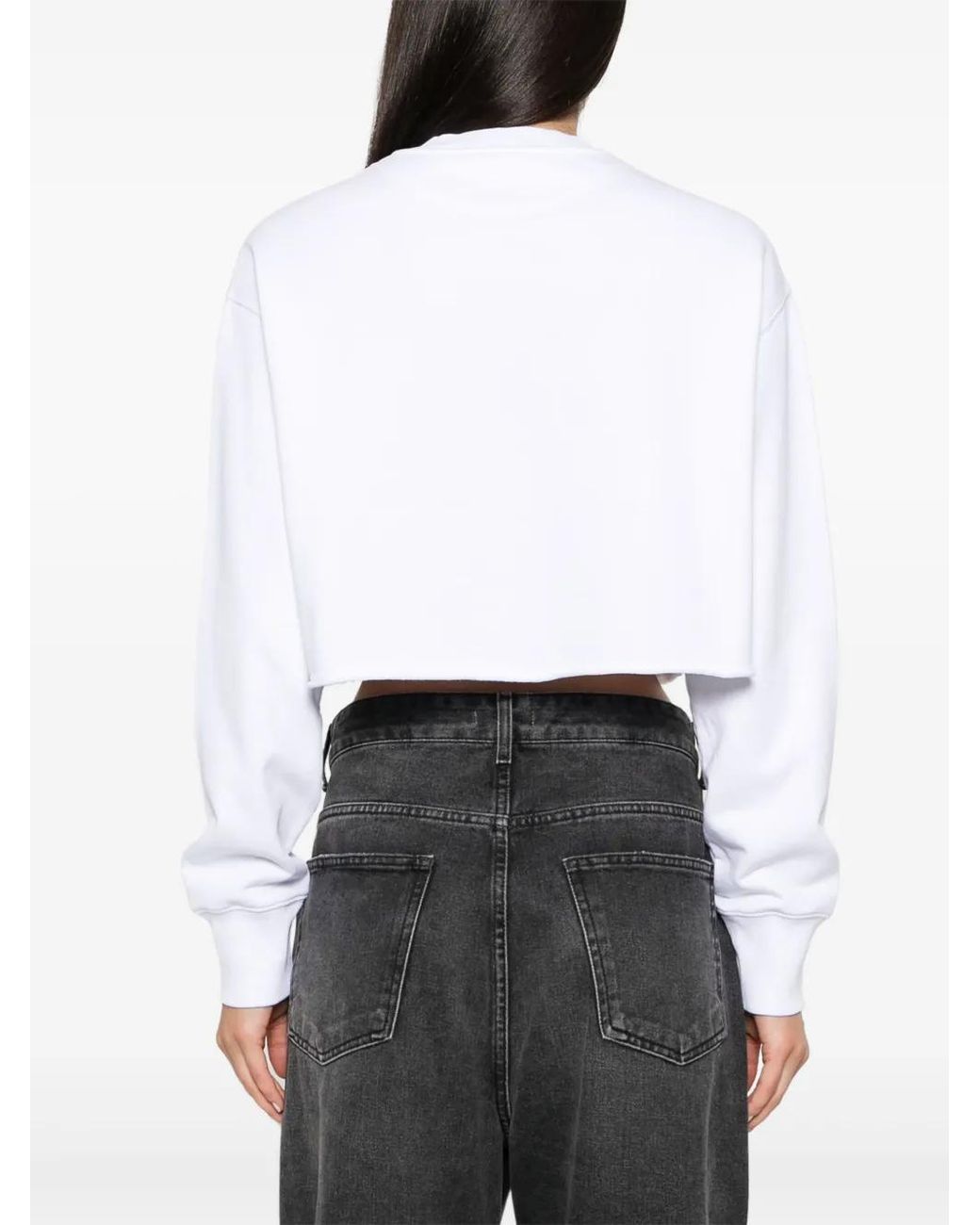 Stella McCartney White Wave Cropped Sweatshirt
