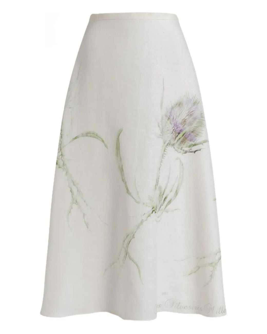 Alberta Ferretti White Linen Skirt