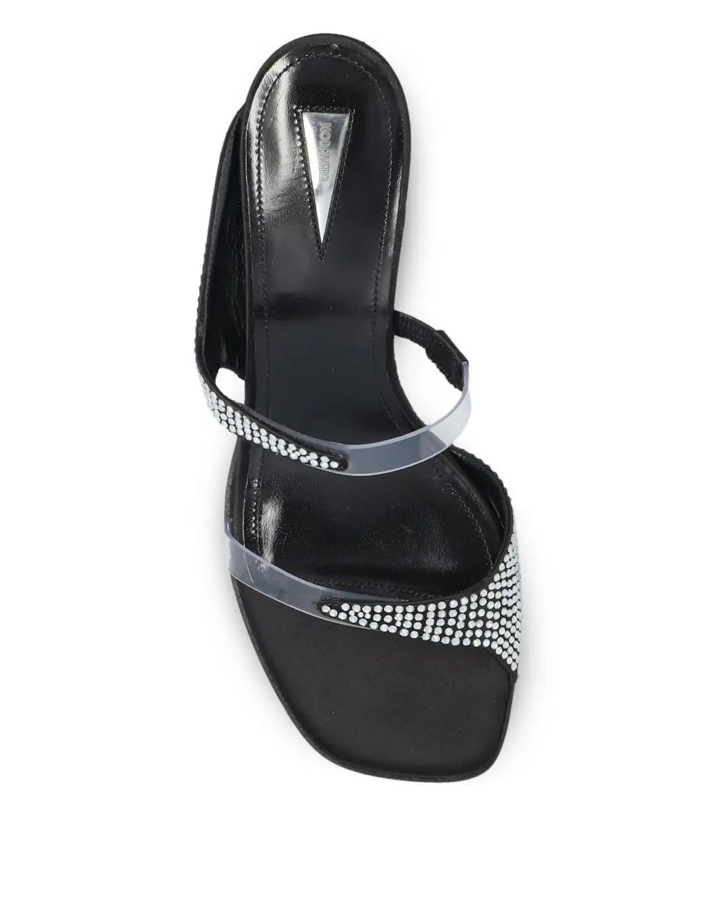 NODALETO Black Rhinestone-Embellished Sandals