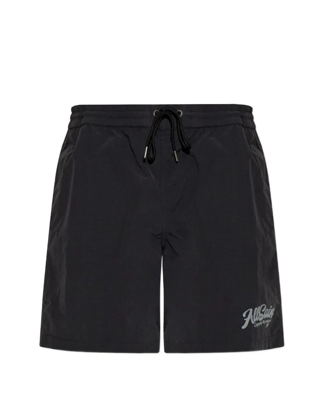 AllSaints Black Odyssey Drawstring Swim Shorts for men