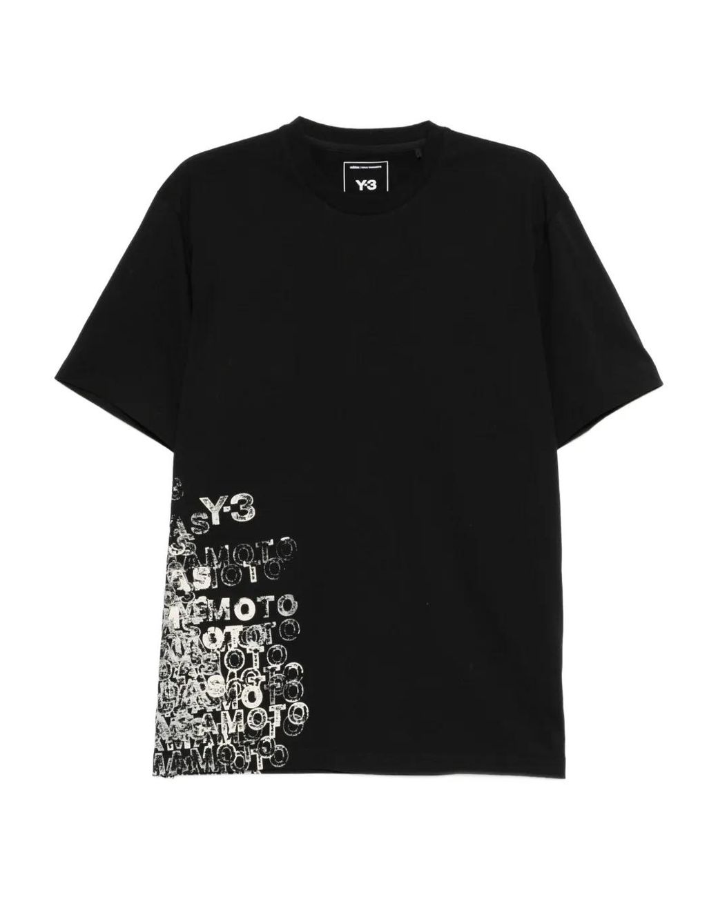 Y-3 Black Printed Cotton T-Shirt for men