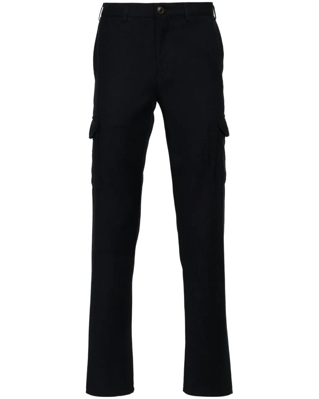 Canali Blue Wool Cargo Trousers for men