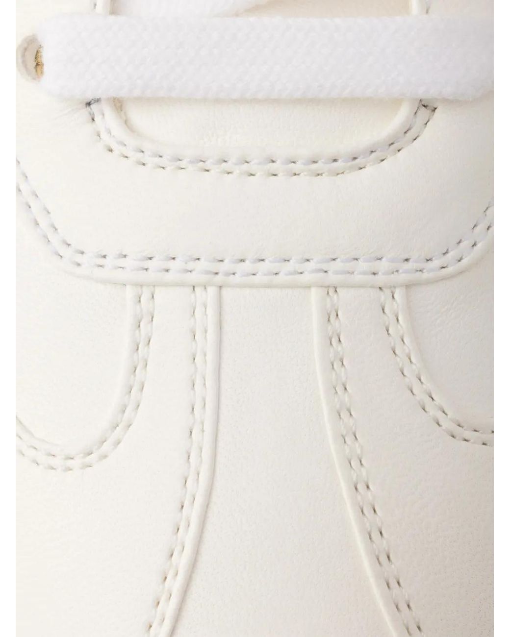 Prada White Leather Lace-Up Sneakers