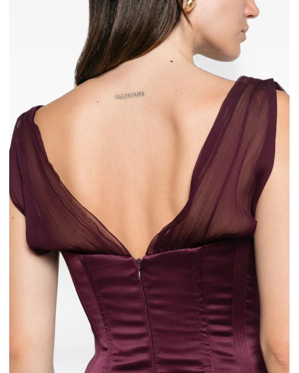 Ermanno Scervino Purple Pleated Maxi Dress