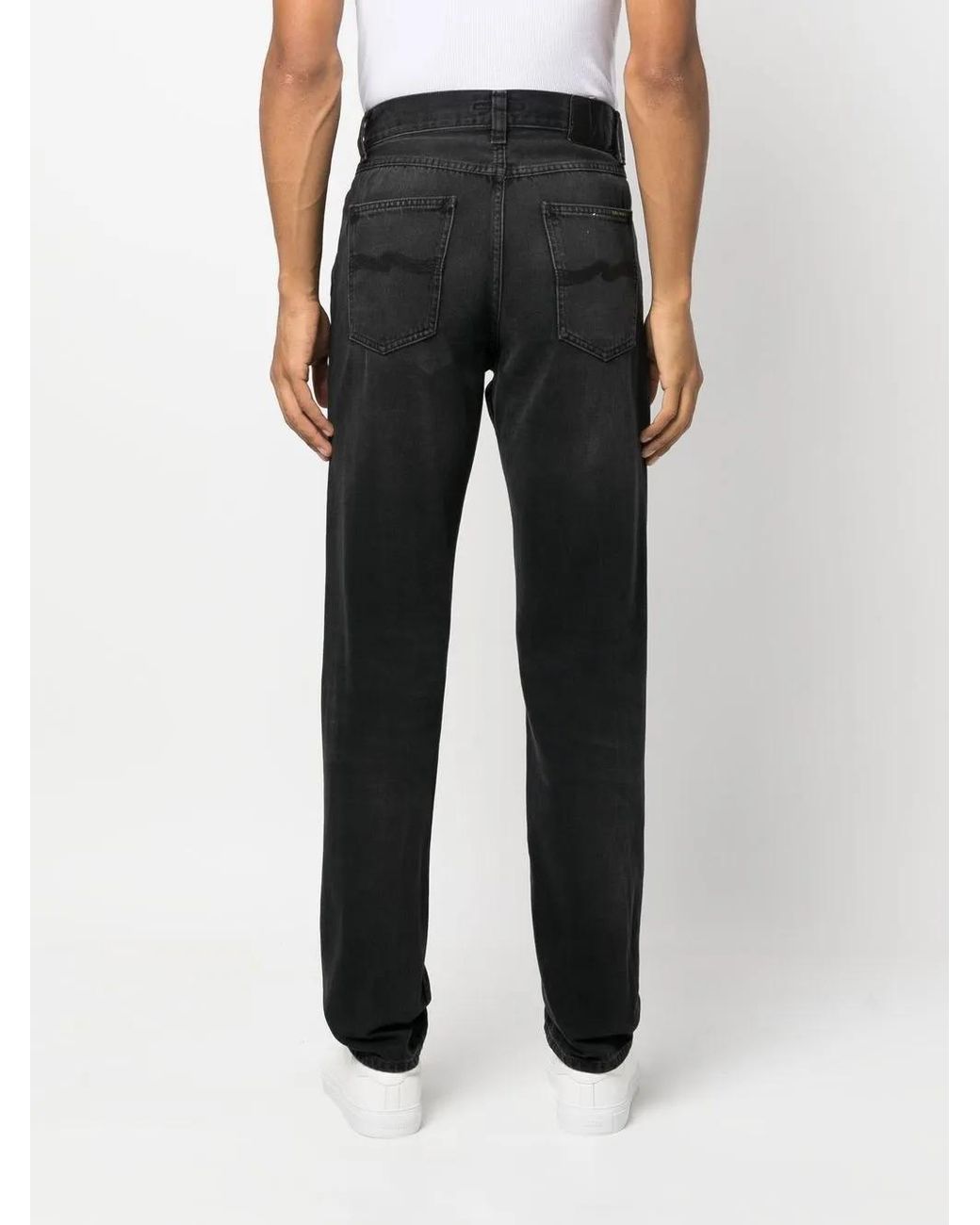 Nudie Jeans Blue Mid-Rise Straight-Leg Jeans for men
