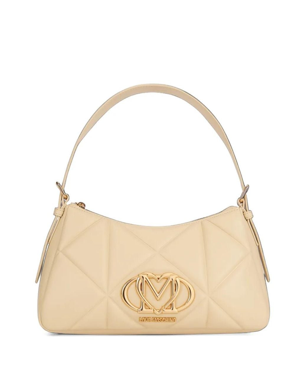 Love Moschino Natural Logo-Plaque Shoulder Bag