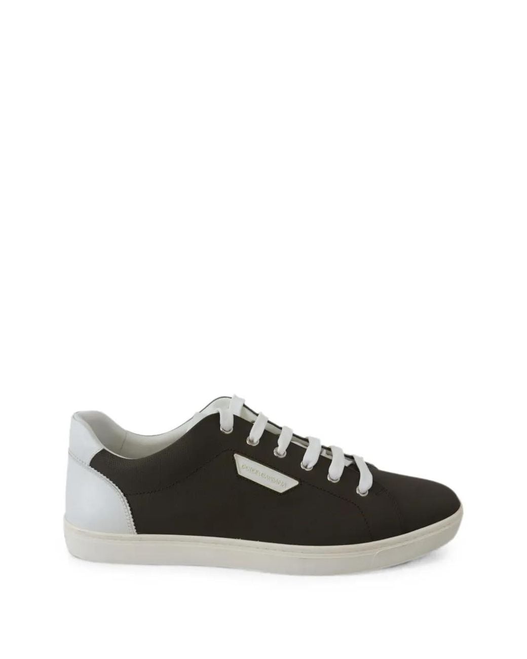 Dolce & Gabbana Black Logo-Plaque Low-Top Sneakers for men