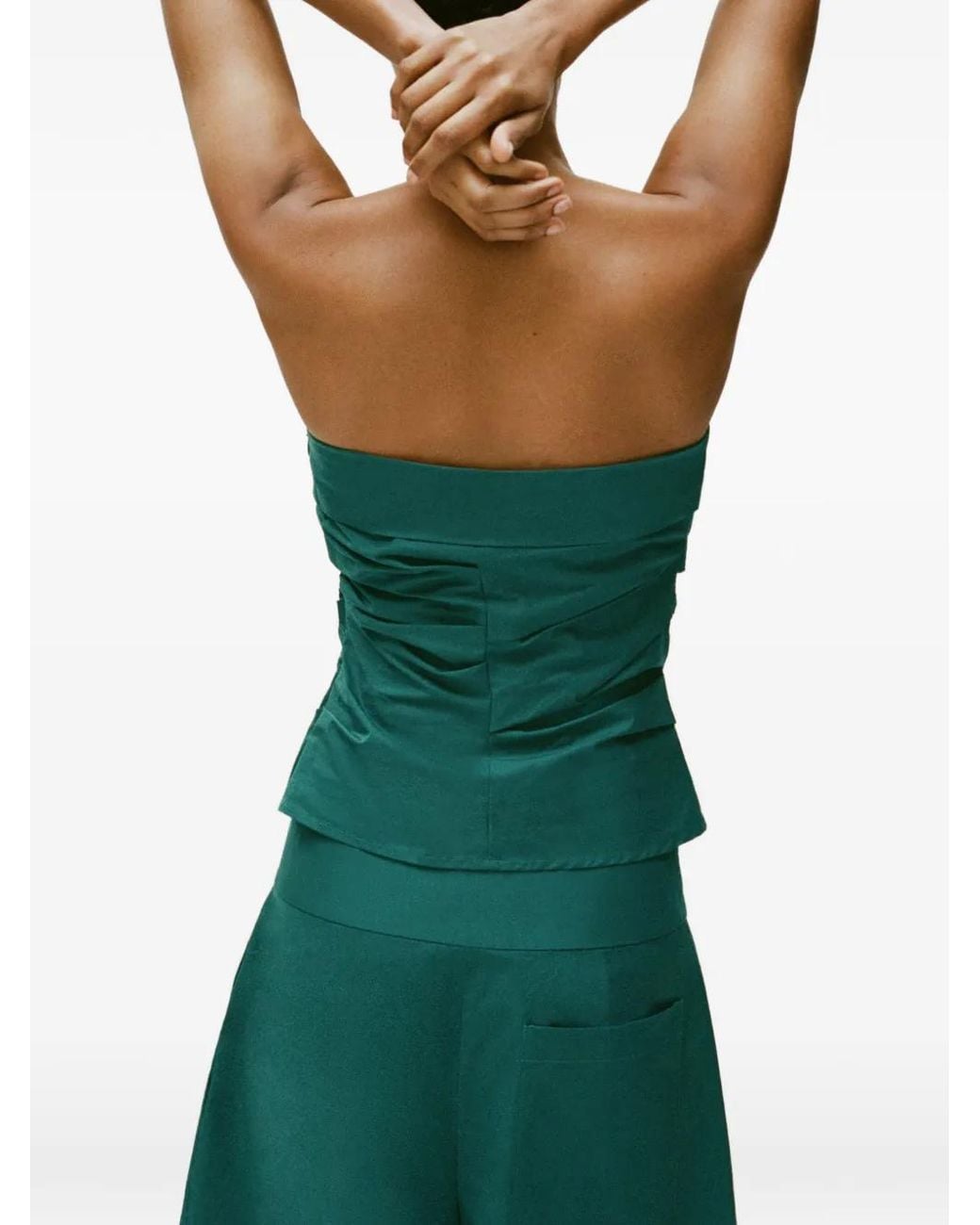 Proenza Schouler Green Maisy Strapless Top