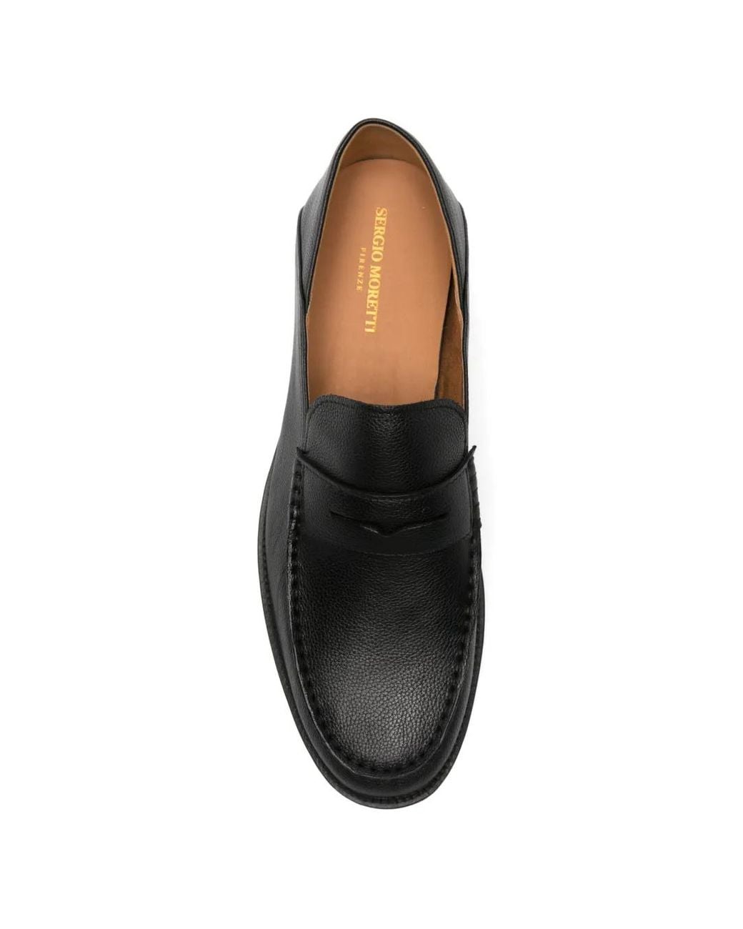 SERGIO MORETTI FIRENZE Black Leather Loafers for men