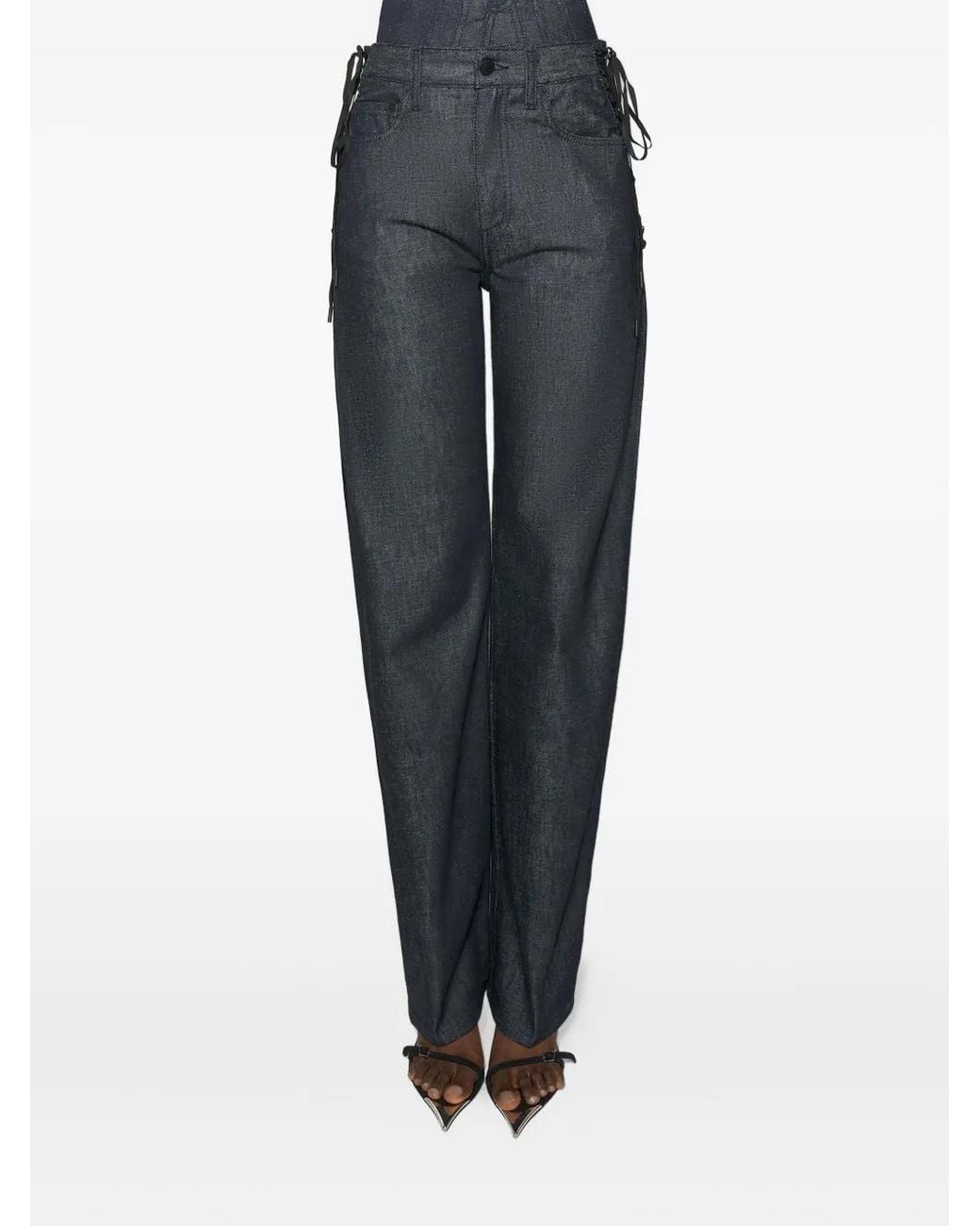 Mugler Straight Jeans in het Blue