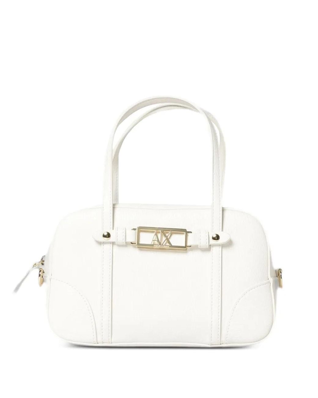 ARMANI EXCHANGE White Logo-Plaque Shoulder Bag