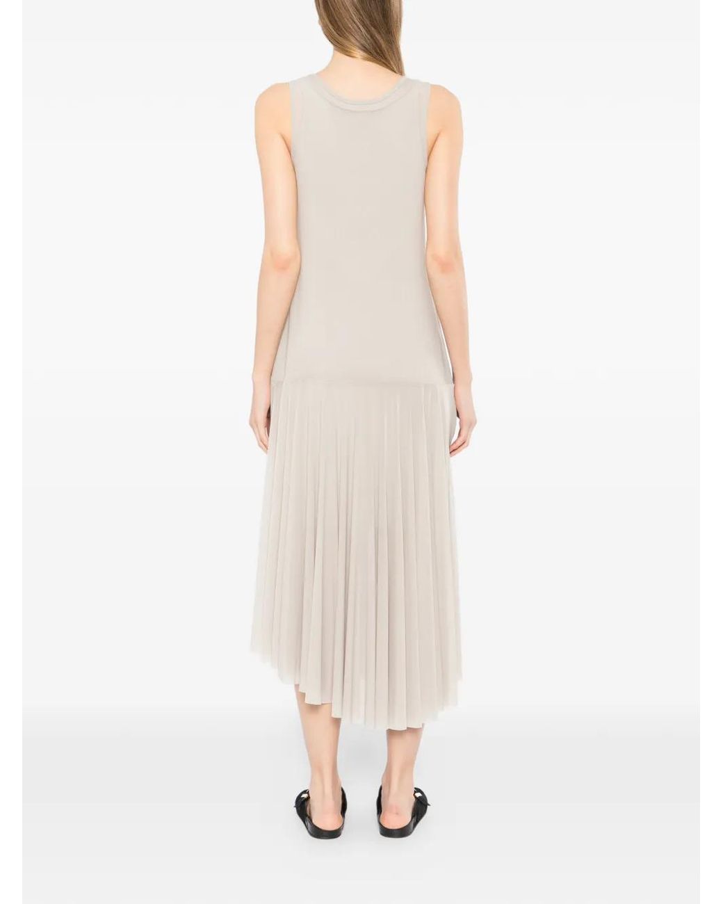 JNBY White Asymmetric-Hem Dress