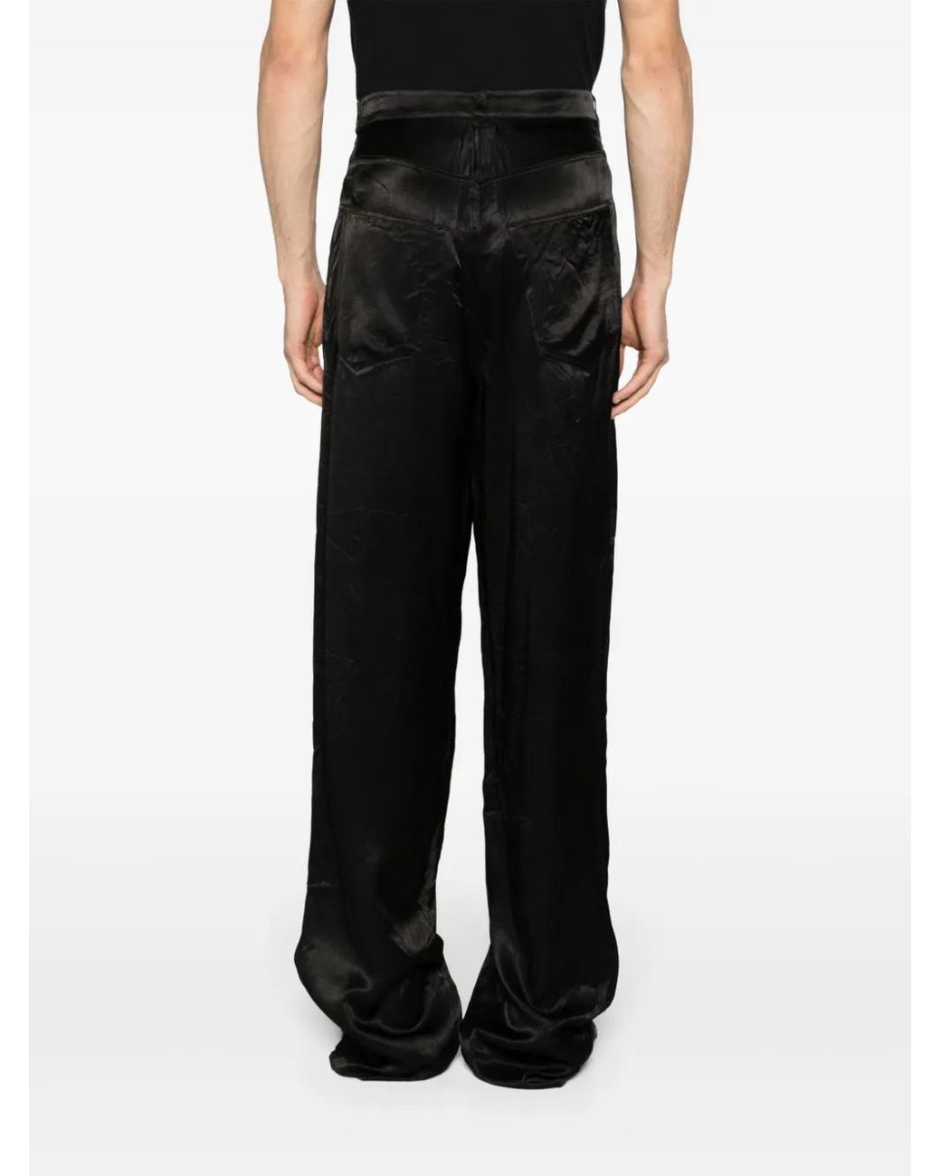 Balenciaga Black High-Waist Straight-Leg Trousers