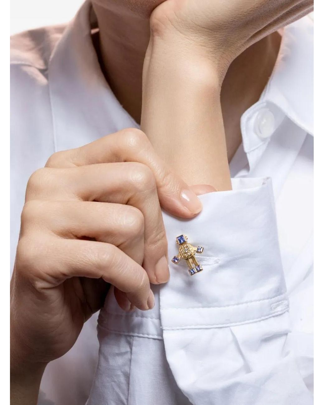 Van Robot Metallic Boutons De Manchette Robot En Diamant Et Tanzanite