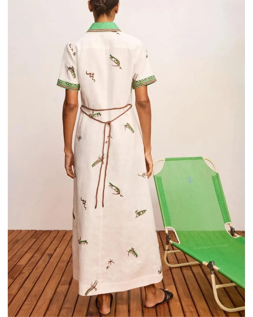 ALÉMAIS White Wanda Embroidered Shirt Dress