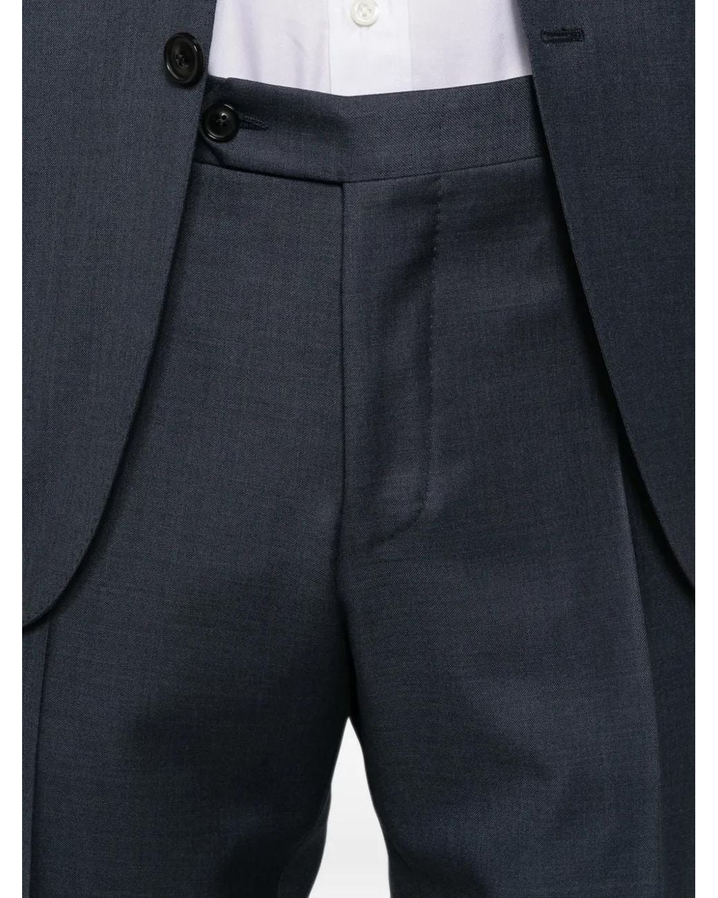 Canali Blue Single-Breasted Notched-Lapels Suit for men