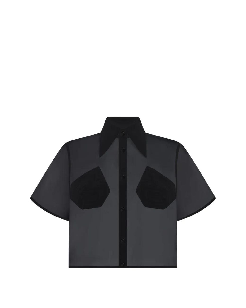 Violante Nessi Black Lea Embroidered Cropped Shirt