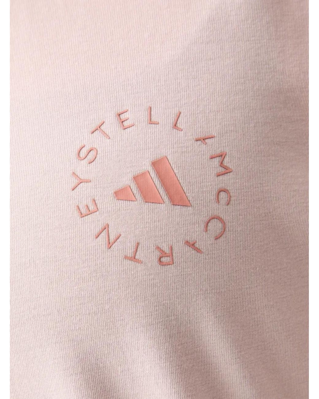 Adidas By Stella McCartney Pink Logo-Print Long-Sleeve T-Shirt