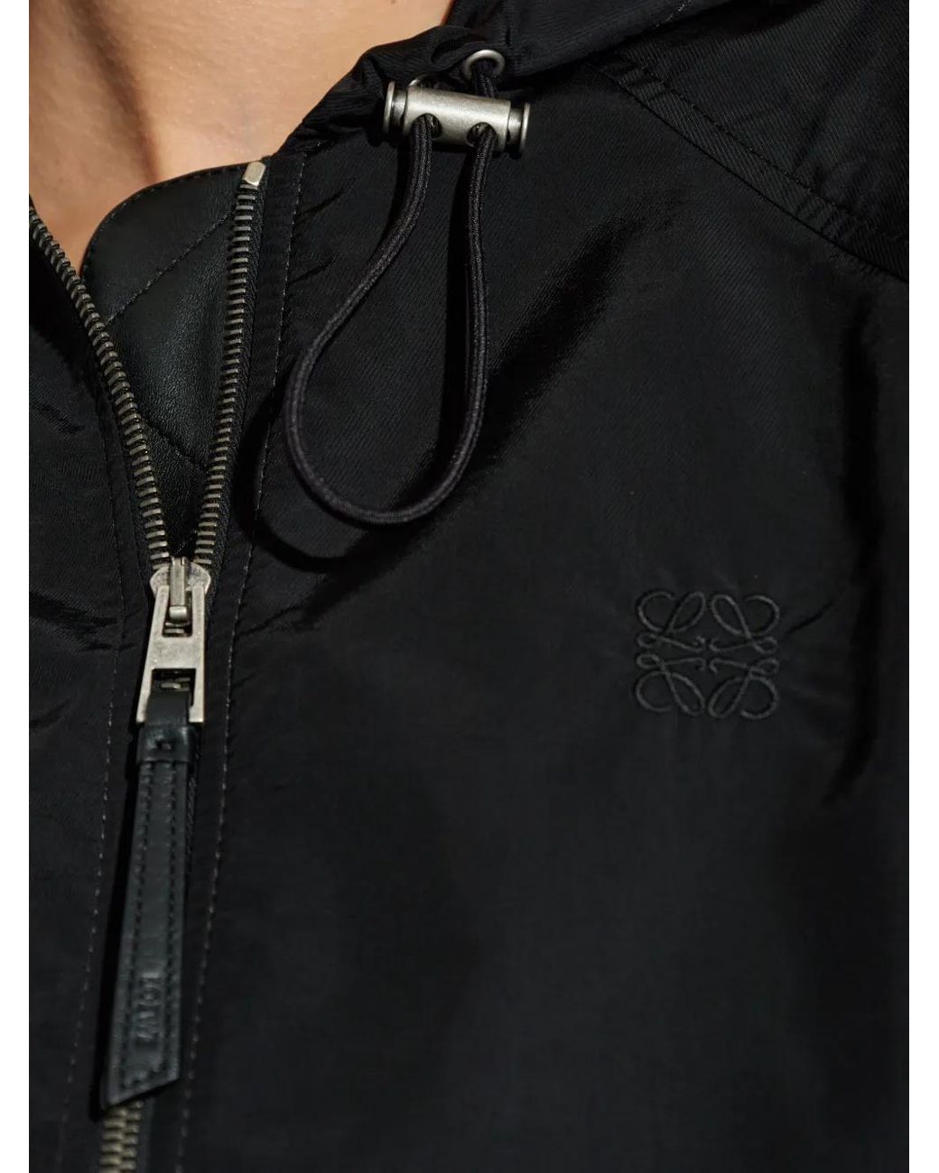 Loewe Black Hooded Blouson Jacket