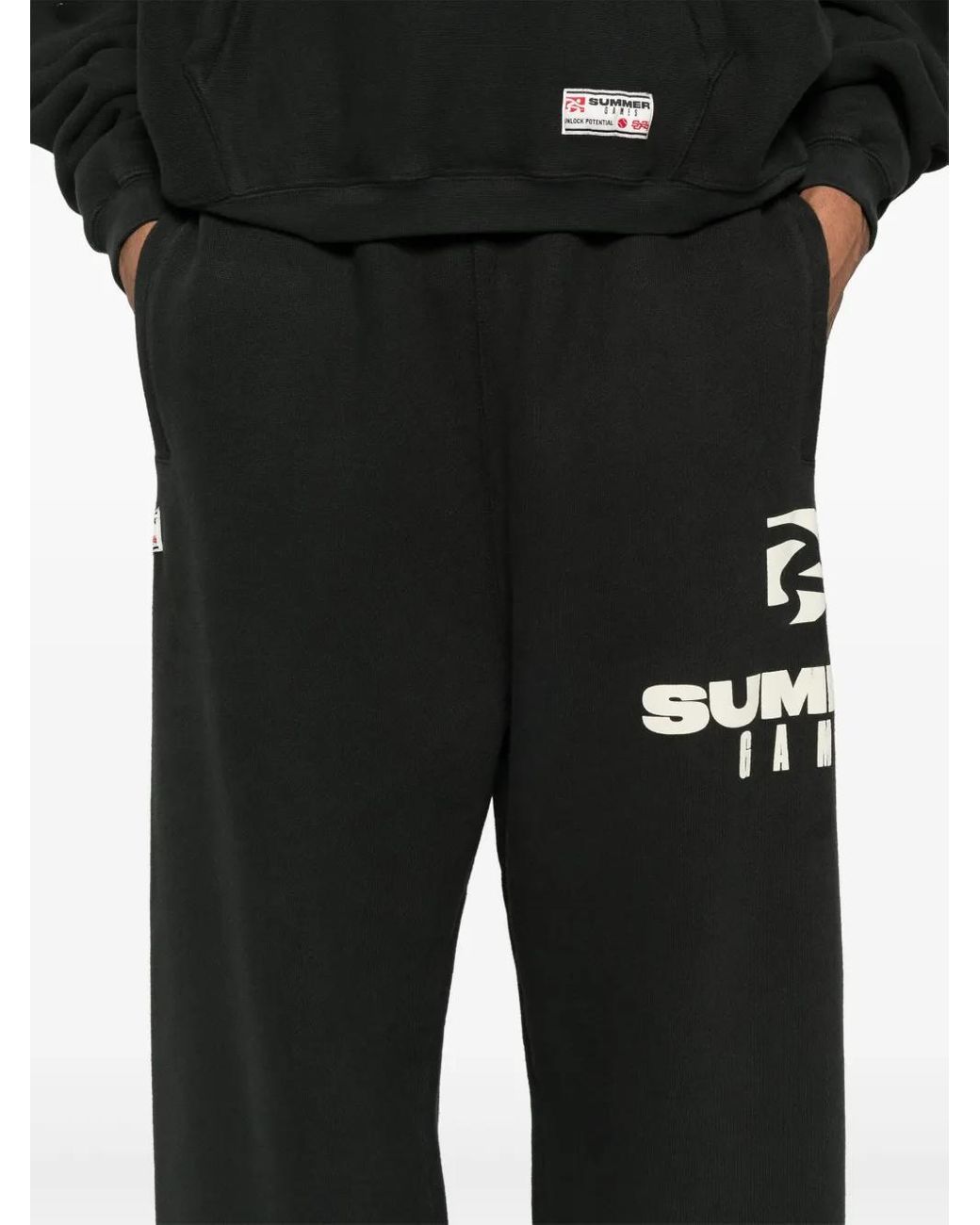 SUMMER GAMES Trainingsbroek Met Logoprint in het Black voor heren
