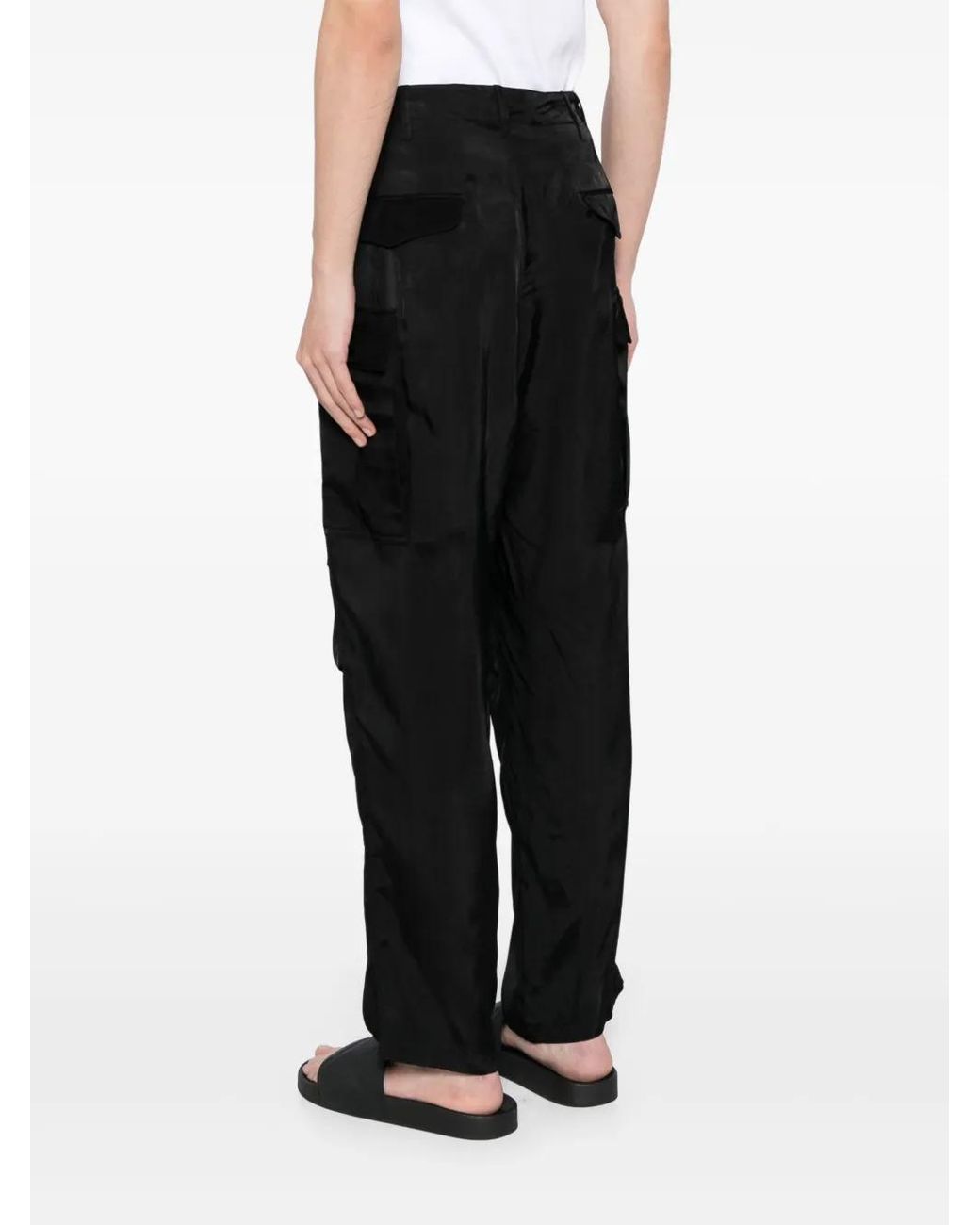 Moschino Black Satin Trousers for men