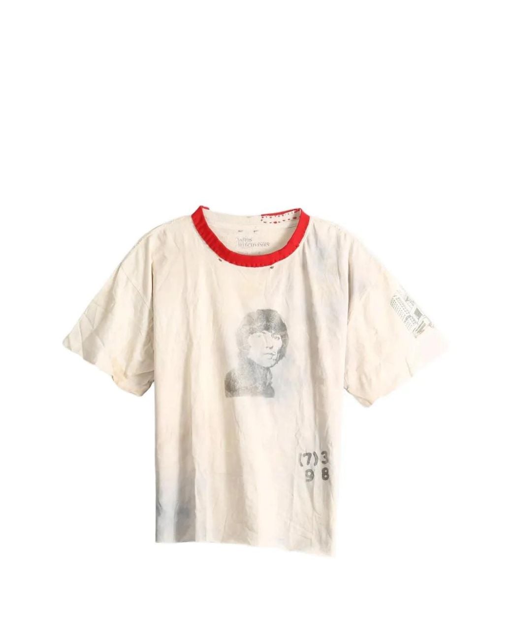 SAITOS Pink Harrison Ghost Distressed T-Shirt