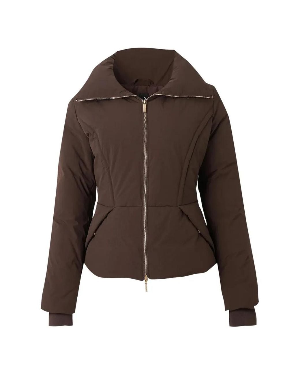 ARMANI EXCHANGE Brown Funnel-Neck Padded Jacket
