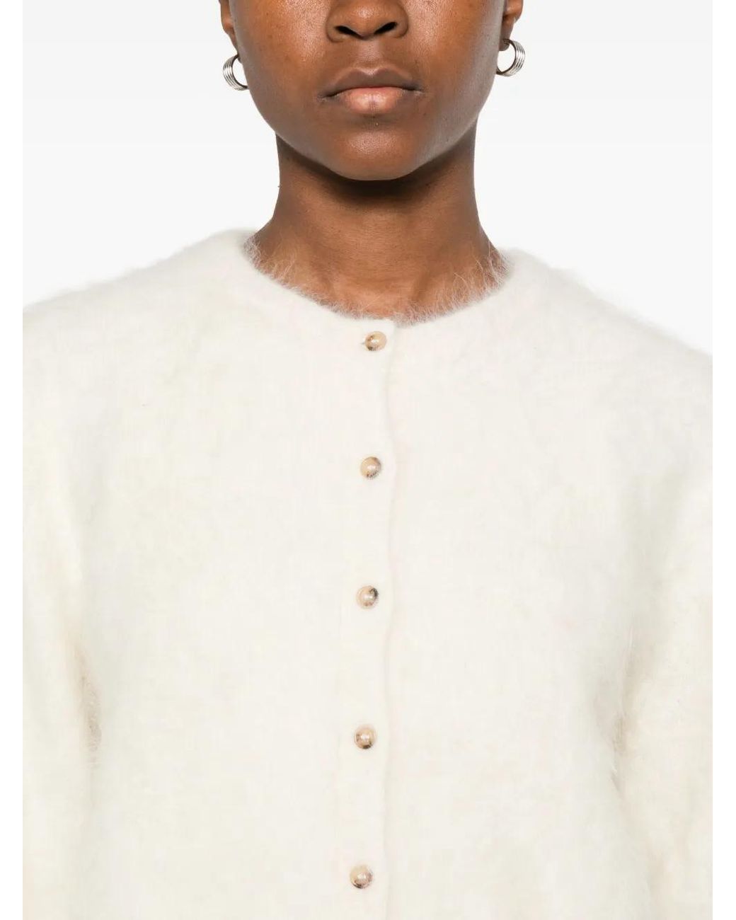 Soft Goat White Knitwear Cardigan
