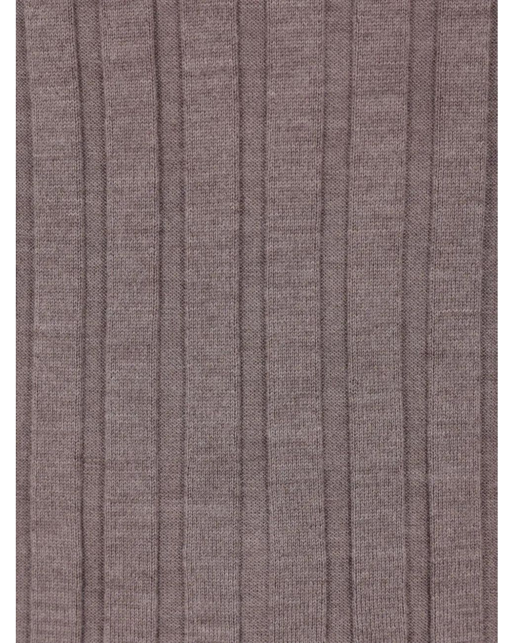 Allude Brown Ribbed Turtleneck Sweater