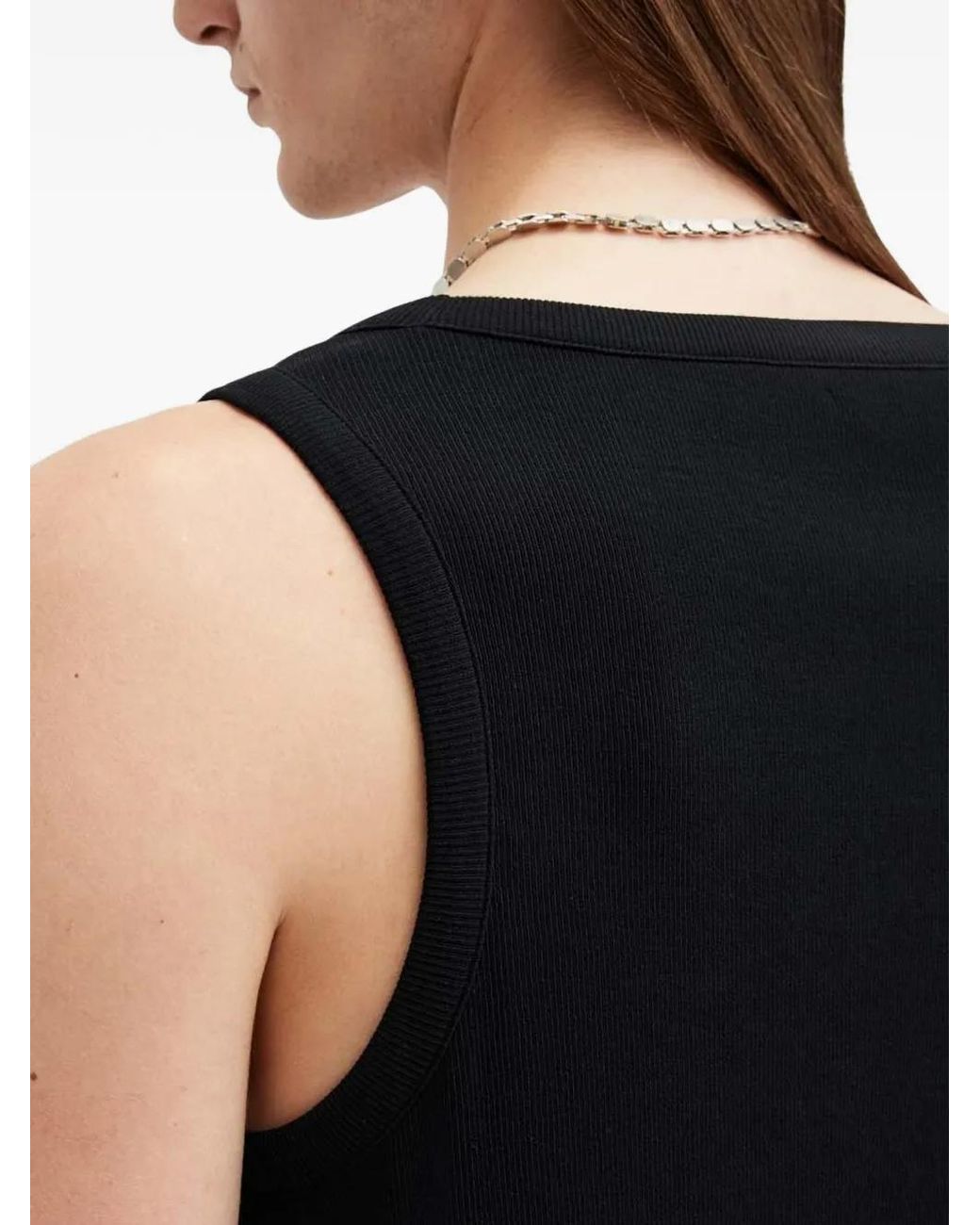 AllSaints Black Ribbed-Knit Vest for men