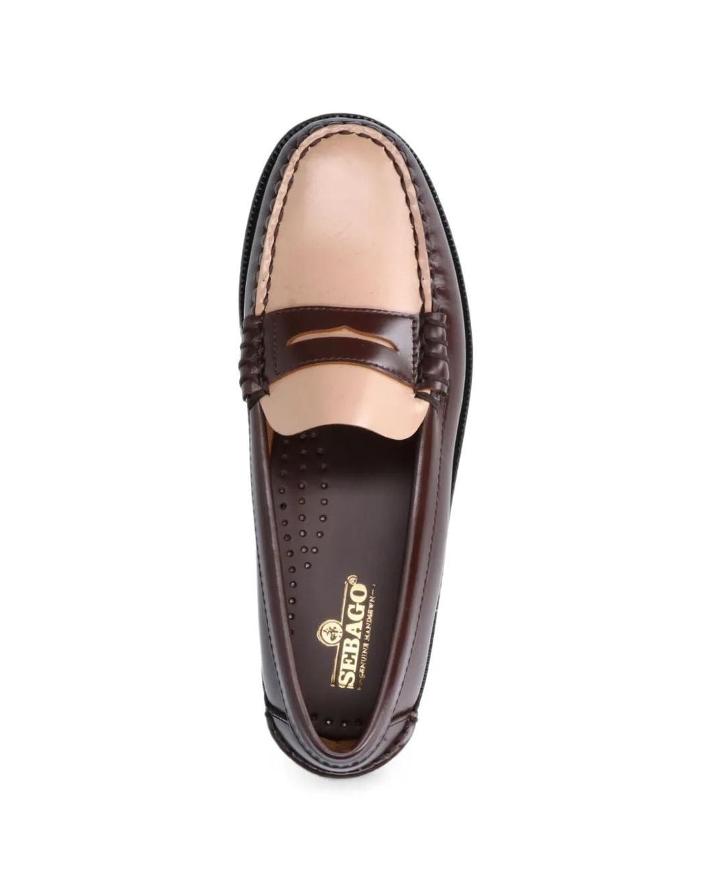 Sebago White Two-Tone Penny Loafers