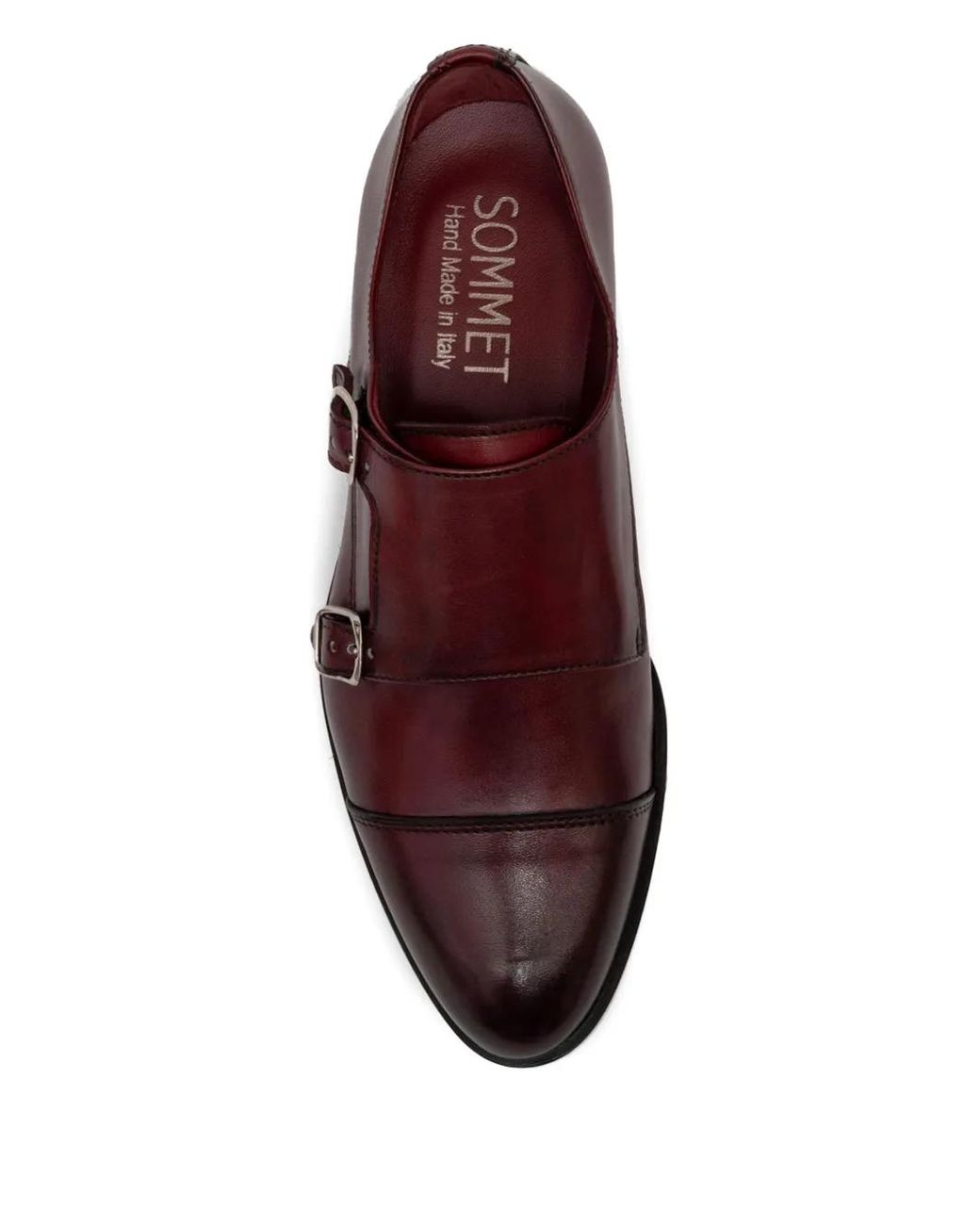 SOMMET Purple Double-Buckle Calf Leather Oxford Shoes