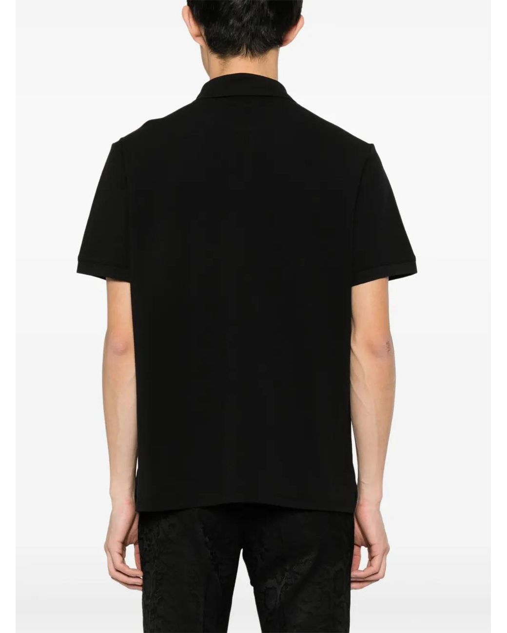 Just Cavalli Black Logo-Print Piqué Polo Shirt for men
