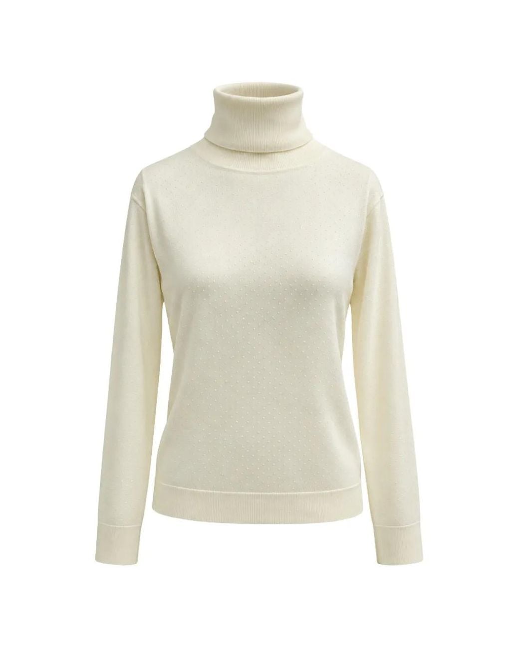 P.A.R.O.S.H. White Polka-Dot Roll-Neck Sweater