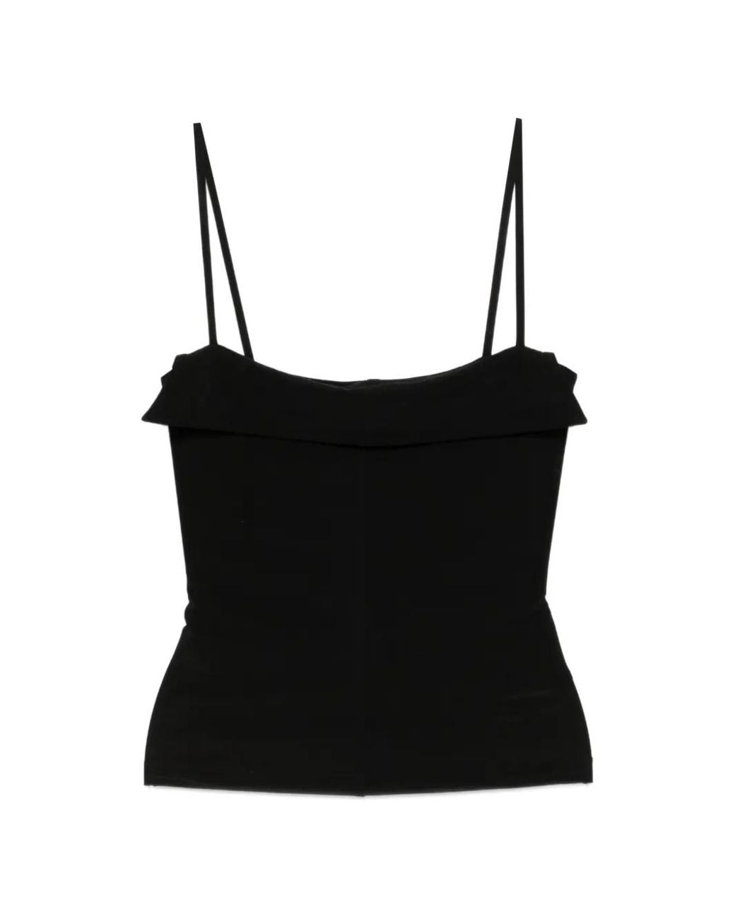 Nanushka Black Marinie Square-Neck Top