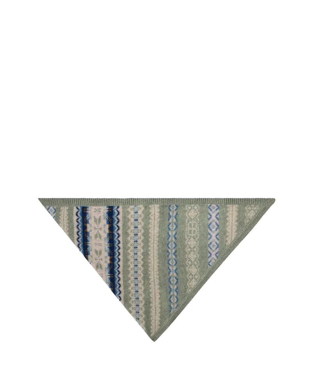 Bompard Gray Fair Isle Triangle Scarf