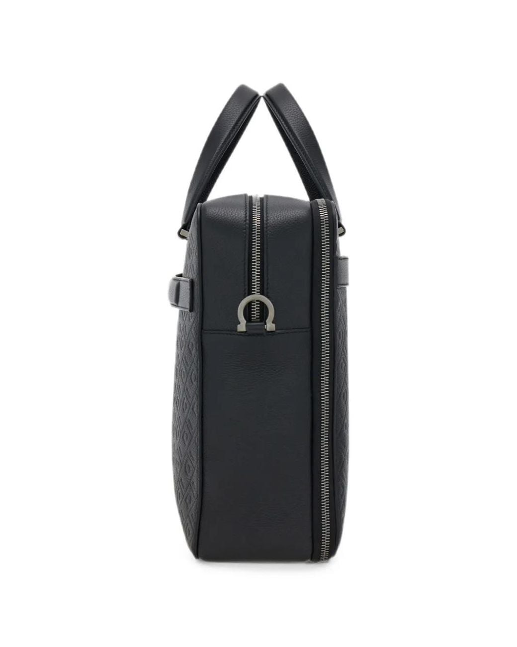 Ferragamo Black Monogram Briefcase for men