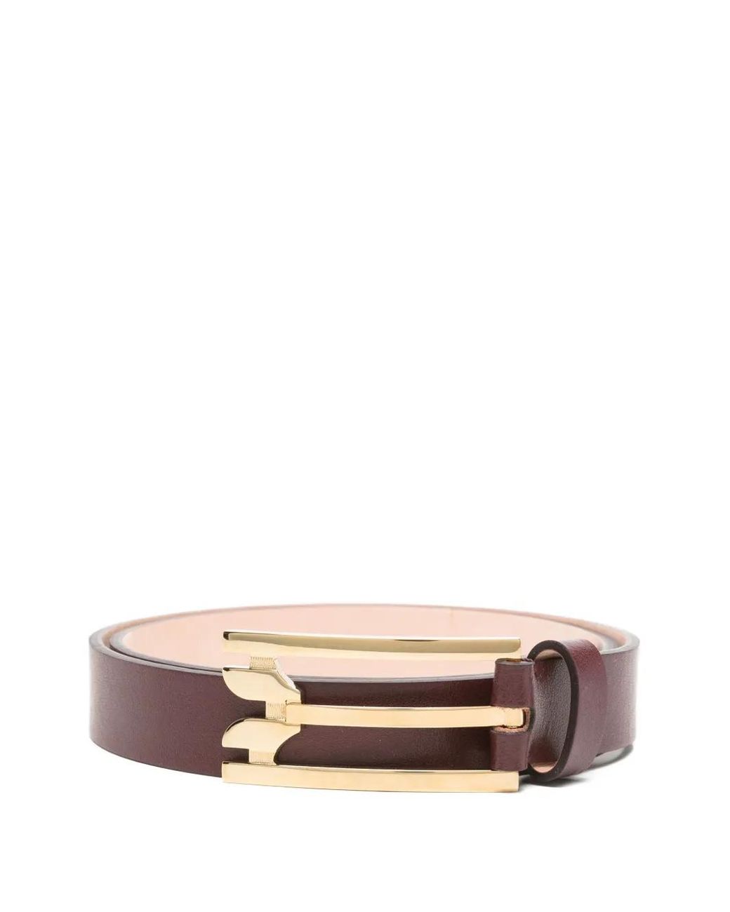 Victoria Beckham White Leather Buckle Belt