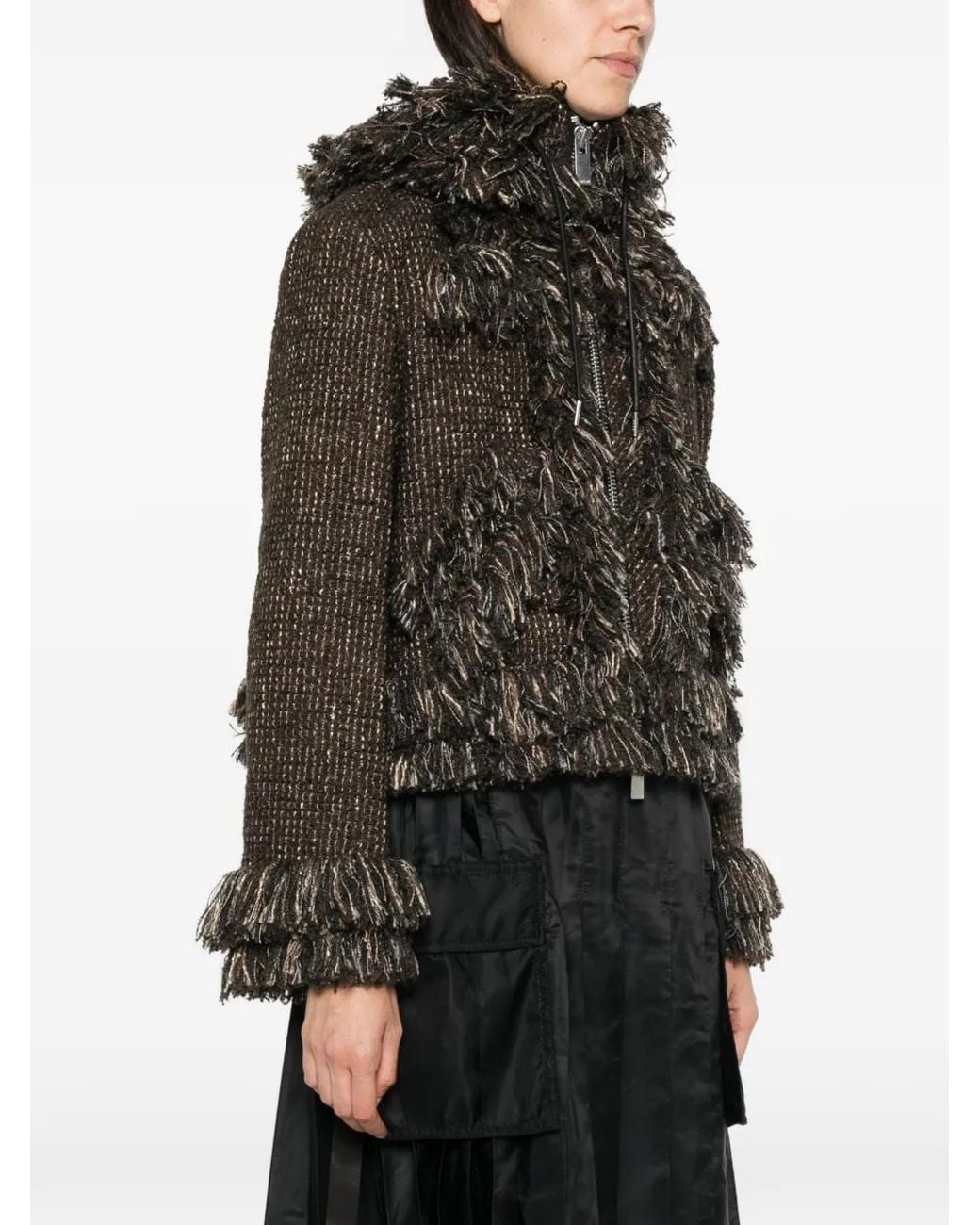 Sacai Brown Wool Blouson Jacket