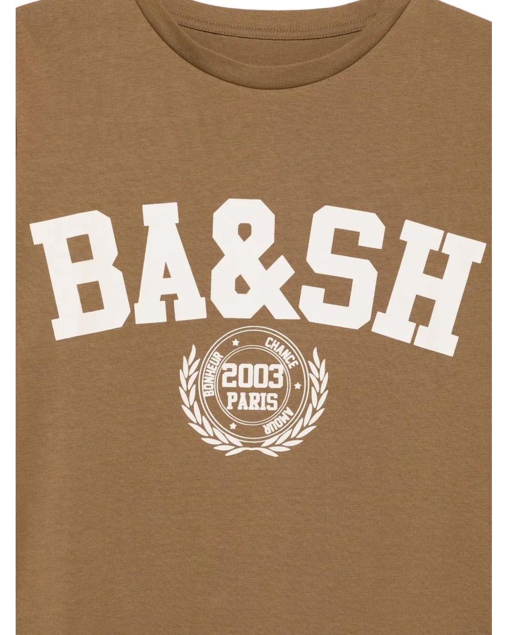Ba&sh Brown Logo-Print T-Shirt