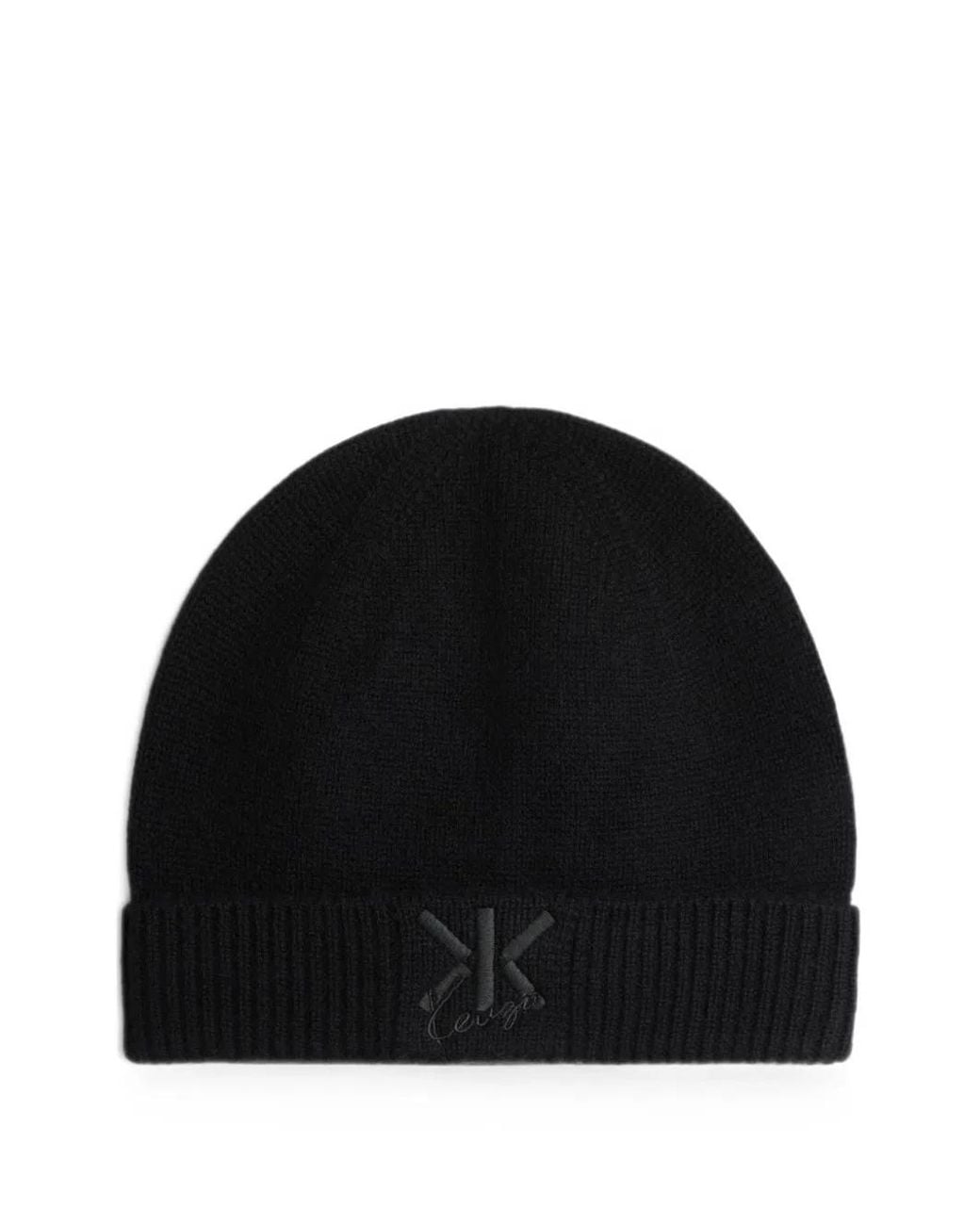 KENZO Black Bonnet Double K Brodé for men